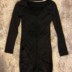 Ruched black dress
